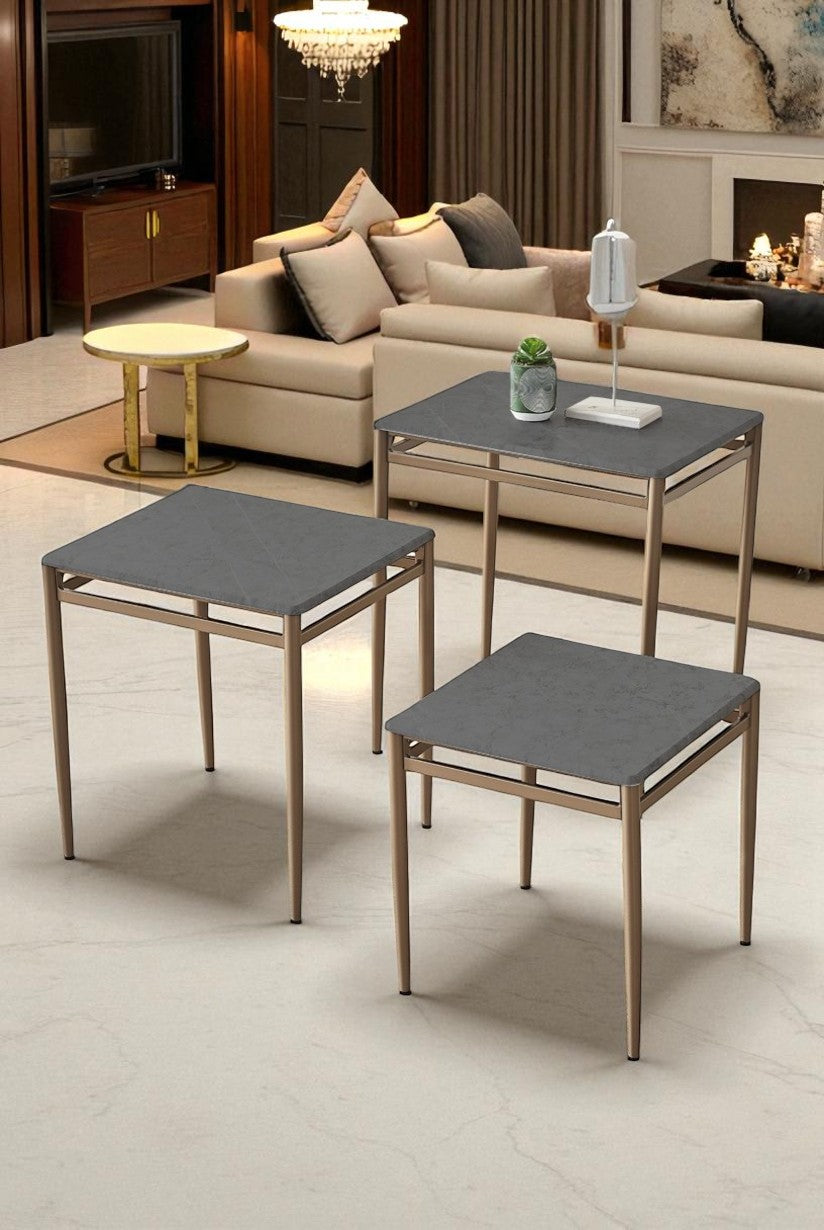 Diva Serisi 1. Sınıf Mebran MDF 3’lü Zigon Sehpa Takımı