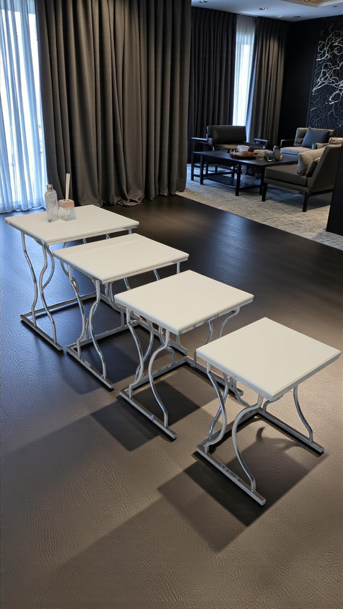 Fursimo Arden Elite 4’lü Kare Zigon Sehpa Seti