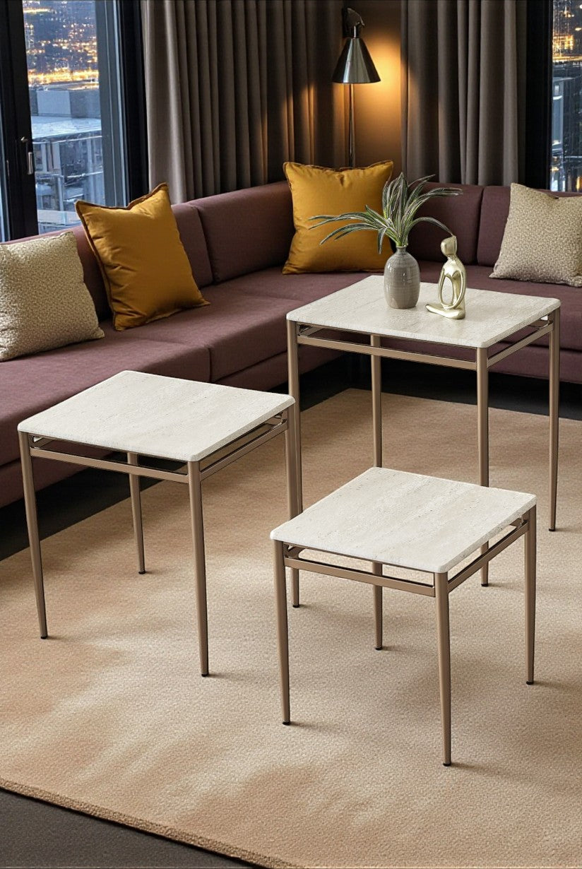 Diva Serisi 1. Sınıf Mebran MDF 3’lü Zigon Sehpa Takımı