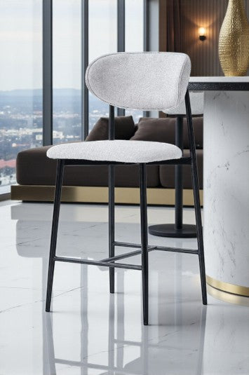 Hanev Serisi Metal Ayaklı BabyFace Kumaşlı 65 cm Bar Sandalyesi