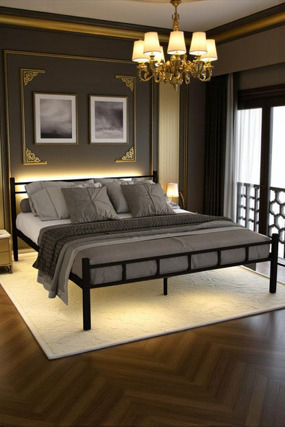 SERENİTA SERİSİ TEK KİŞİLİK METAL SİYAH KARYOLA,FERFORJE SİYAH KARYOLA 120X200