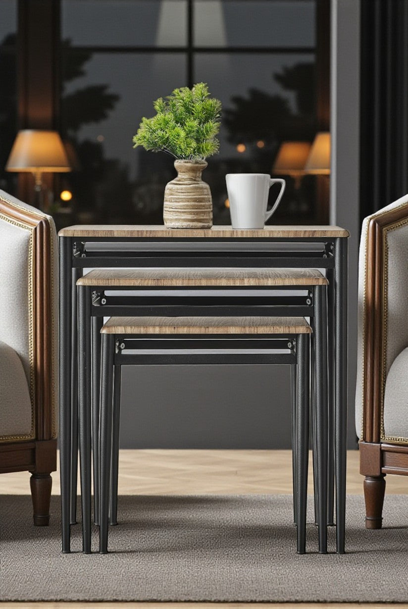 Diva Serisi 1. Sınıf Mebran MDF 3’lü Zigon Sehpa Takımı