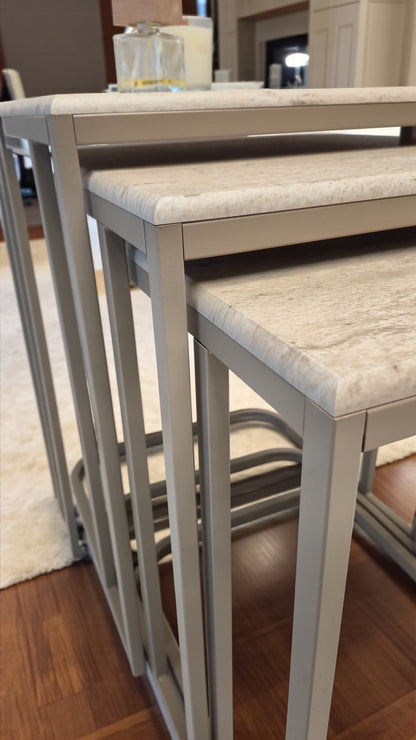 Viva Serisi 3'lü Zigon C Sehpa – 1. Sınıf Membran MDF, Dayanıklı Metal Ayak