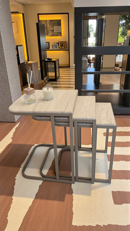 Viva Serisi 3'lü Zigon C Sehpa – 1. Sınıf Membran MDF, Dayanıklı Metal Ayak