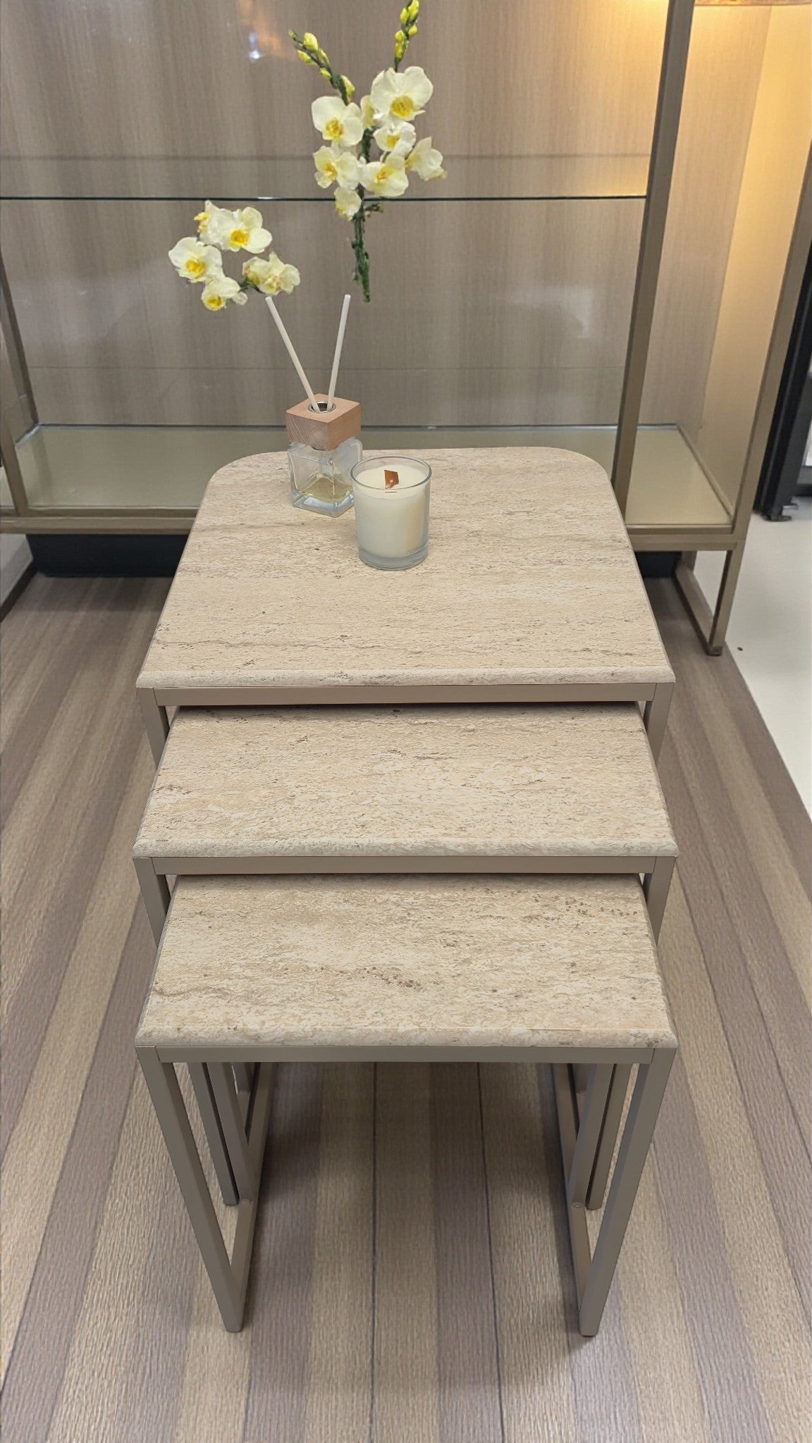 Viva Serisi 3'lü Zigon C Sehpa – 1. Sınıf Membran MDF, Dayanıklı Metal Ayak