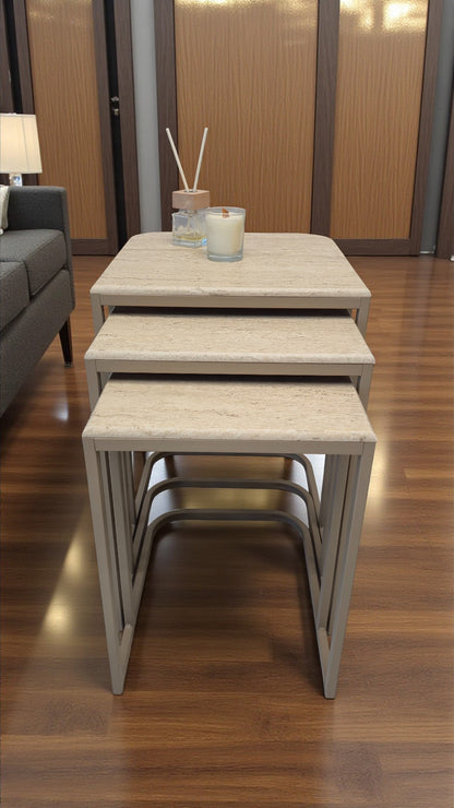 Viva Serisi 3'lü Zigon C Sehpa – 1. Sınıf Membran MDF, Dayanıklı Metal Ayak