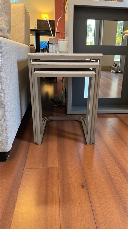 Viva Serisi 3'lü Zigon C Sehpa – 1. Sınıf Membran MDF, Dayanıklı Metal Ayak