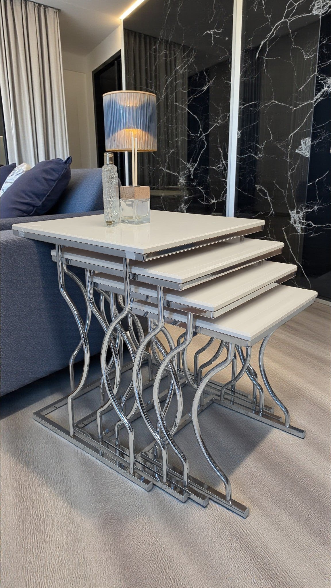 Fursimo Arden Elite 4’lü Kare Zigon Sehpa Seti