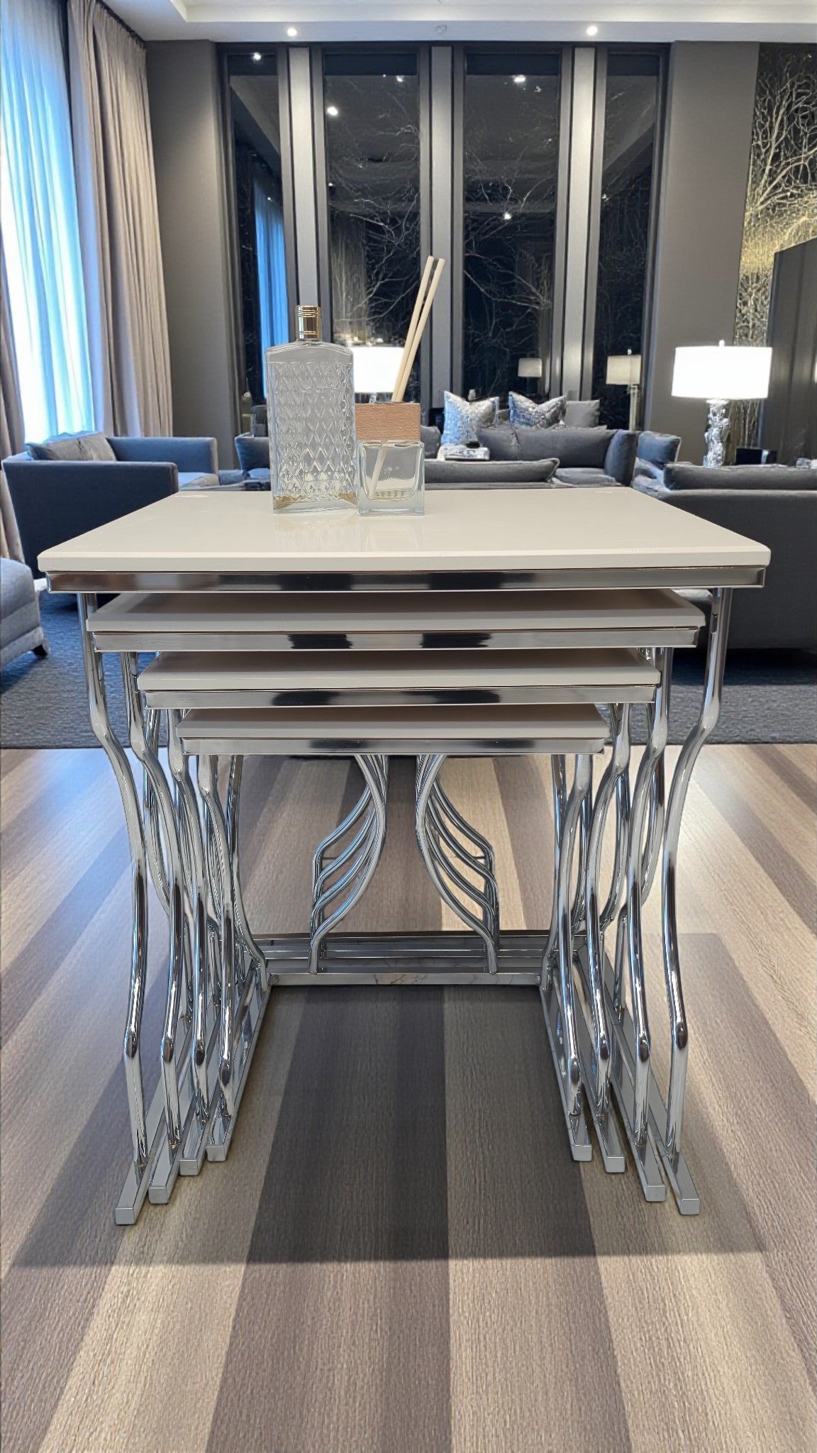 Fursimo Arden Elite 4’lü Kare Zigon Sehpa Seti