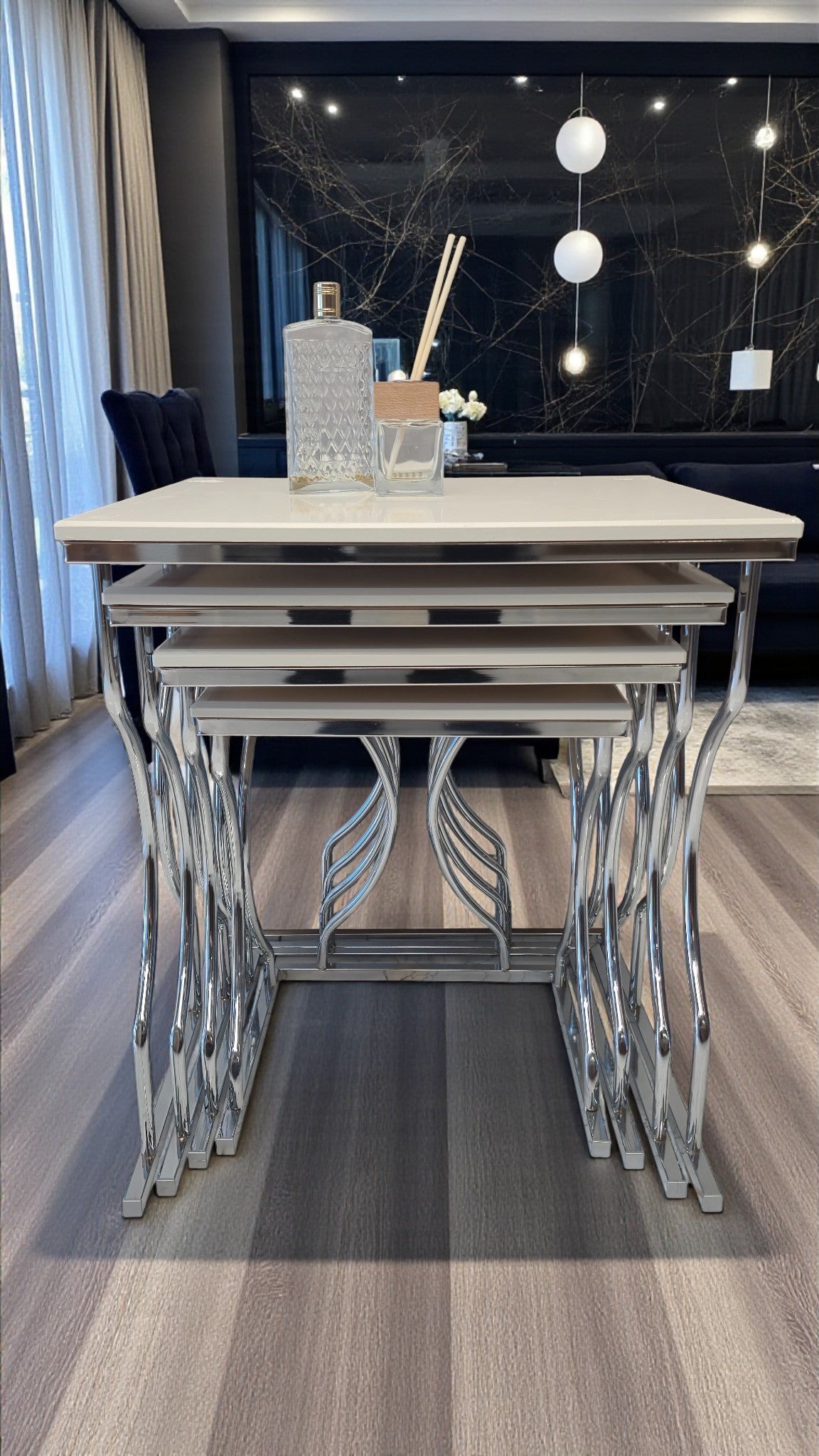 Fursimo Arden Elite 4’lü Kare Zigon Sehpa Seti