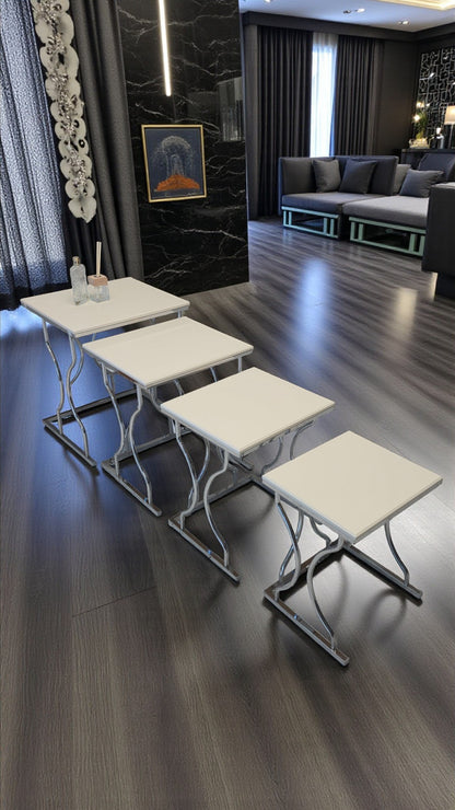 Fursimo Arden Elite 4’lü Kare Zigon Sehpa Seti