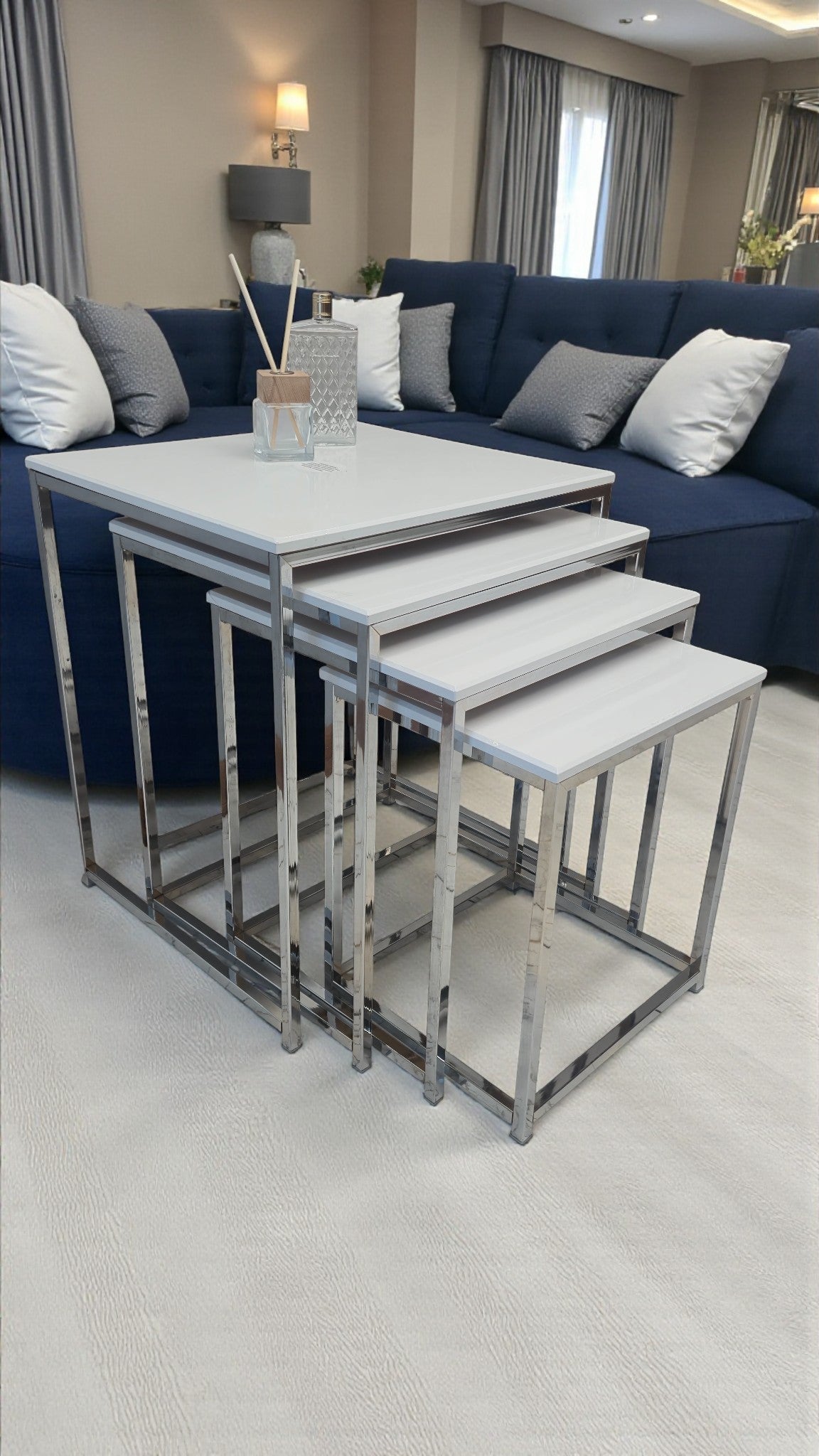 Eterna Serisi 4’lü Zigon Sehpa Takımı – MDF Üst Tabla & Metal Ayaklı