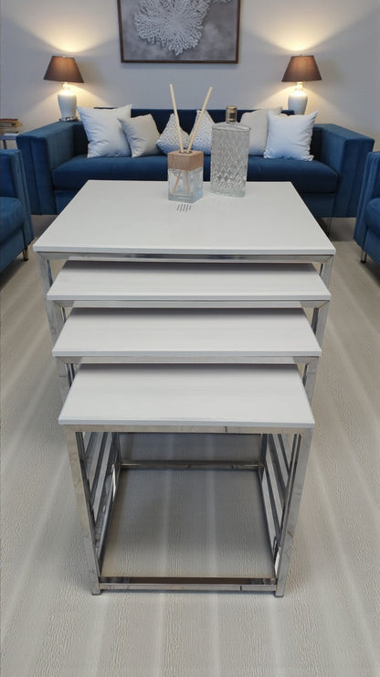 Eterna Serisi 4’lü Zigon Sehpa Takımı – MDF Üst Tabla & Metal Ayaklı