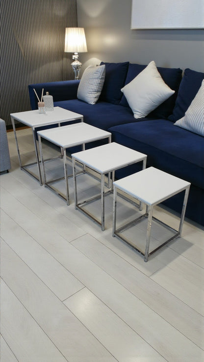 Eterna Serisi 4’lü Zigon Sehpa Takımı – MDF Üst Tabla & Metal Ayaklı