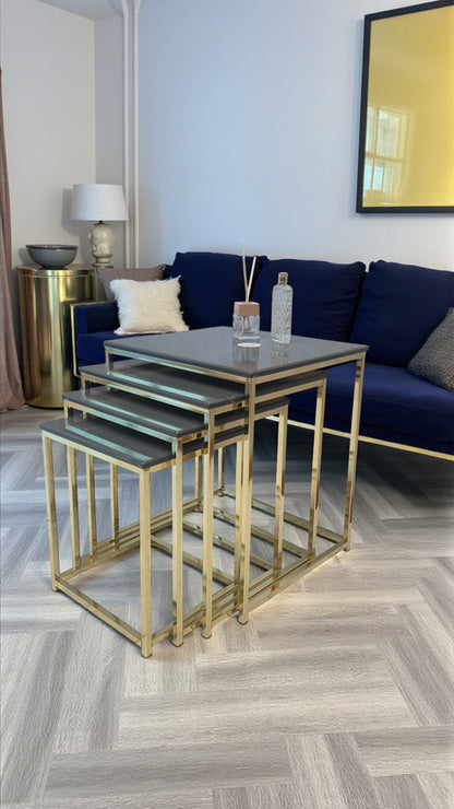 Eterna Serisi 4’lü Zigon Sehpa Takımı – MDF Üst Tabla & Metal Ayaklı