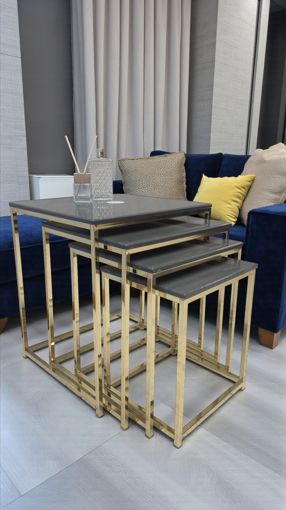 Eterna Serisi 4’lü Zigon Sehpa Takımı – MDF Üst Tabla & Metal Ayaklı