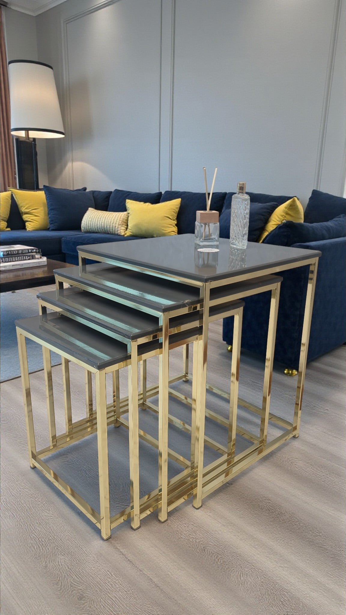 Eterna Serisi 4’lü Zigon Sehpa Takımı – MDF Üst Tabla & Metal Ayaklı