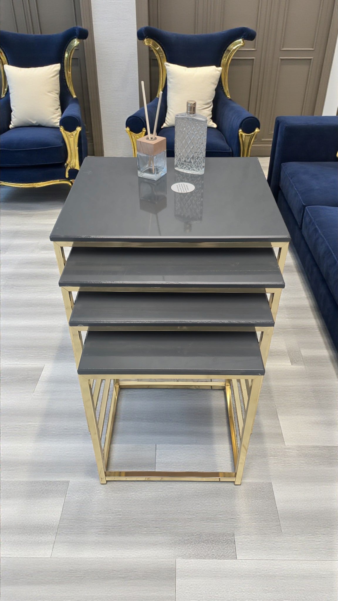 Eterna Serisi 4’lü Zigon Sehpa Takımı – MDF Üst Tabla & Metal Ayaklı