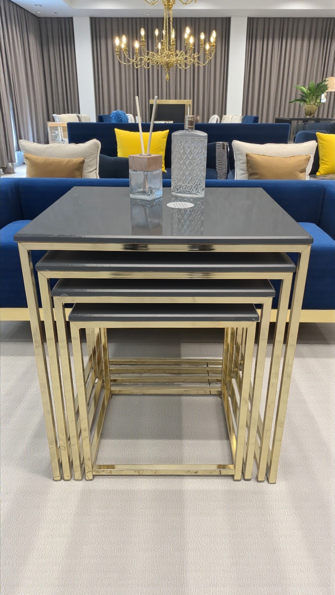 Eterna Serisi 4’lü Zigon Sehpa Takımı – MDF Üst Tabla & Metal Ayaklı