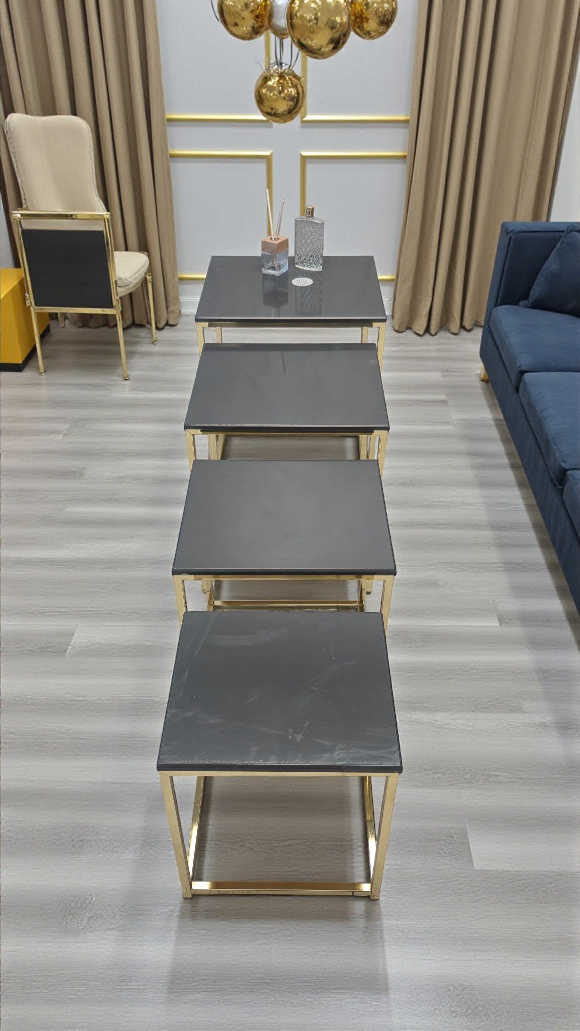 Eterna Serisi 4’lü Zigon Sehpa Takımı – MDF Üst Tabla & Metal Ayaklı