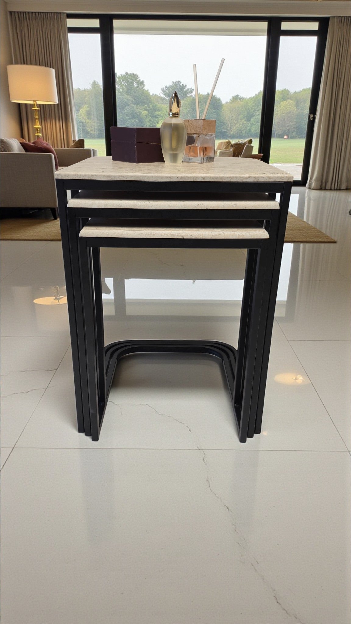 Viva Serisi 3'lü Zigon C Sehpa – 1. Sınıf Membran MDF, Dayanıklı Metal Ayak