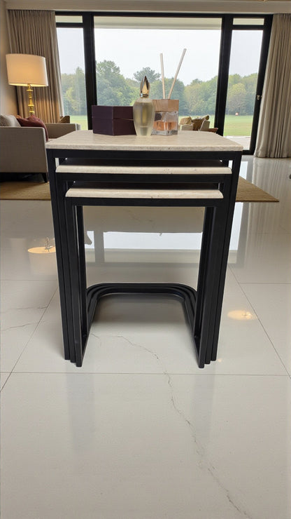 Viva Serisi 3'lü Zigon C Sehpa – 1. Sınıf Membran MDF, Dayanıklı Metal Ayak