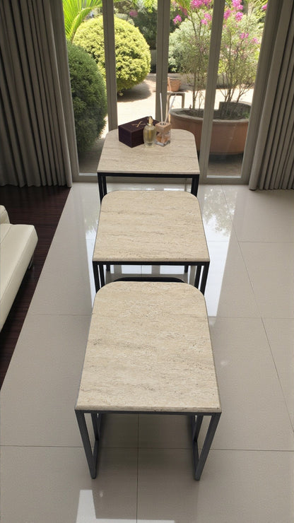 Viva Serisi 3'lü Zigon C Sehpa – 1. Sınıf Membran MDF, Dayanıklı Metal Ayak