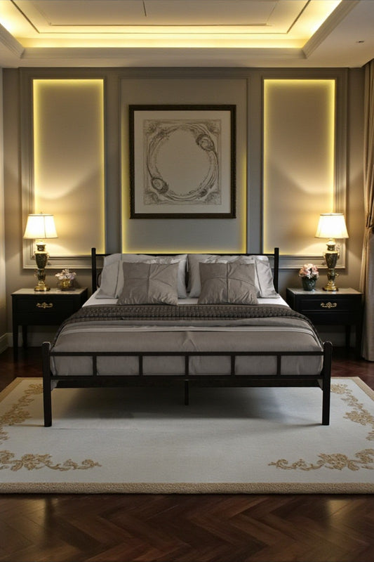 SERENİTA SERİSİ TEK KİŞİLİK METAL SİYAH KARYOLA,FERFORJE SİYAH KARYOLA 120X200