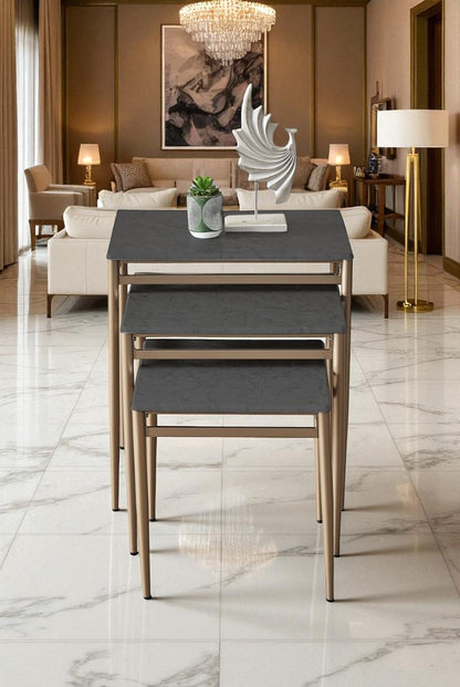 Diva Serisi 1. Sınıf Mebran MDF 3’lü Zigon Sehpa Takımı