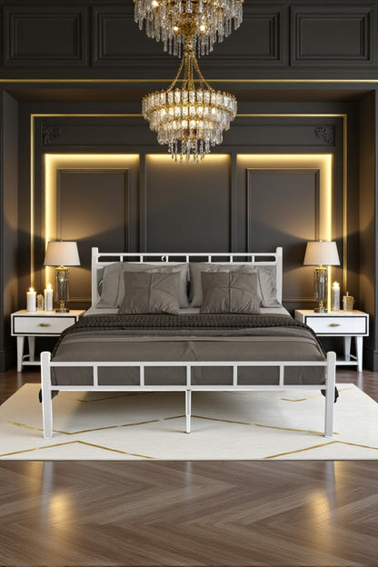 SERENİTA SERİSİ TEK KİŞİLİK METAL BEYAZ KARYOLA,FERFORJE SİYAH KARYOLA 160X200