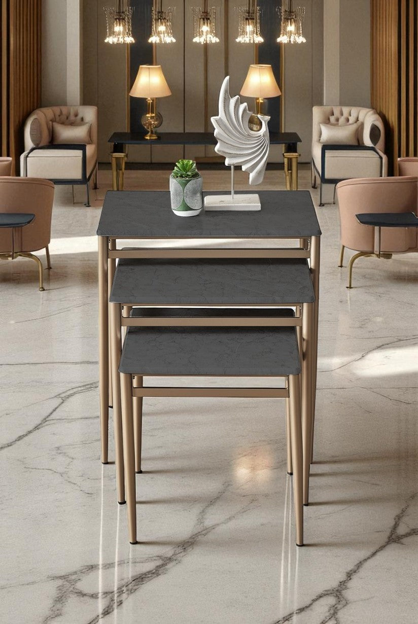 Diva Serisi 1. Sınıf Mebran MDF 3’lü Zigon Sehpa Takımı