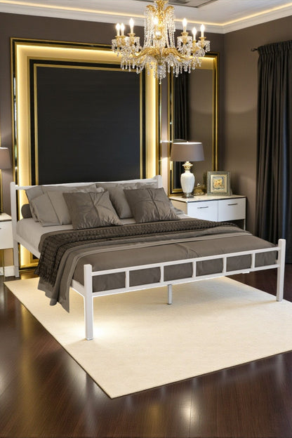 SERENİTA SERİSİ TEK KİŞİLİK METAL BEYAZ KARYOLA,FERFORJE SİYAH KARYOLA 160X200