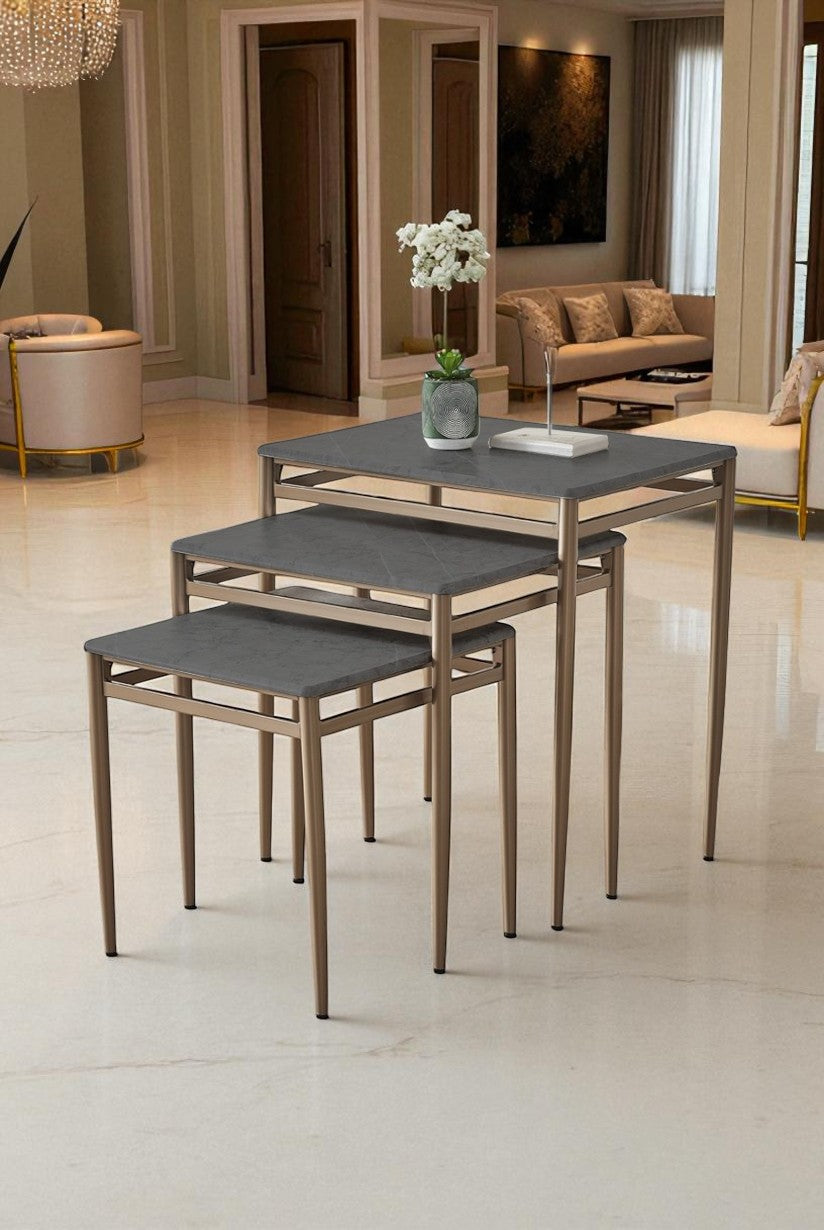 Diva Serisi 1. Sınıf Mebran MDF 3’lü Zigon Sehpa Takımı