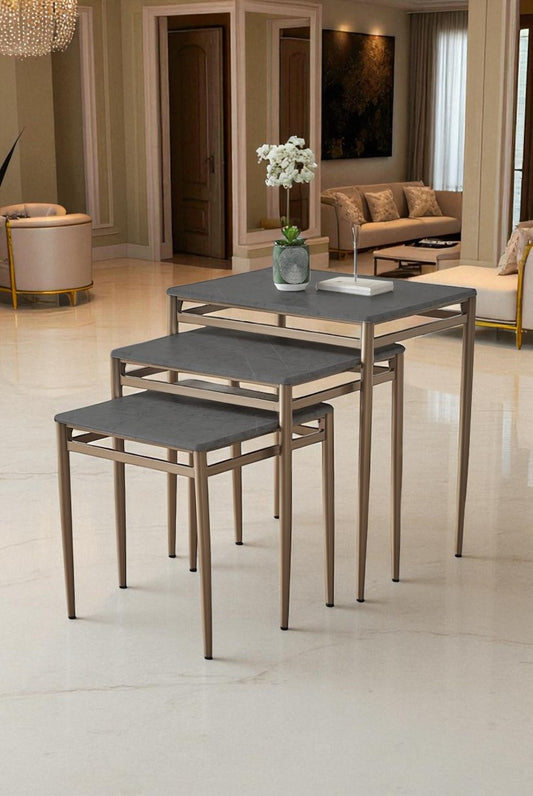 Diva Serisi 1. Sınıf Mebran MDF 3’lü Zigon Sehpa Takımı