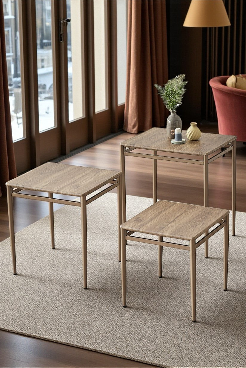 Diva Serisi 1. Sınıf Mebran MDF 3’lü Zigon Sehpa Takımı