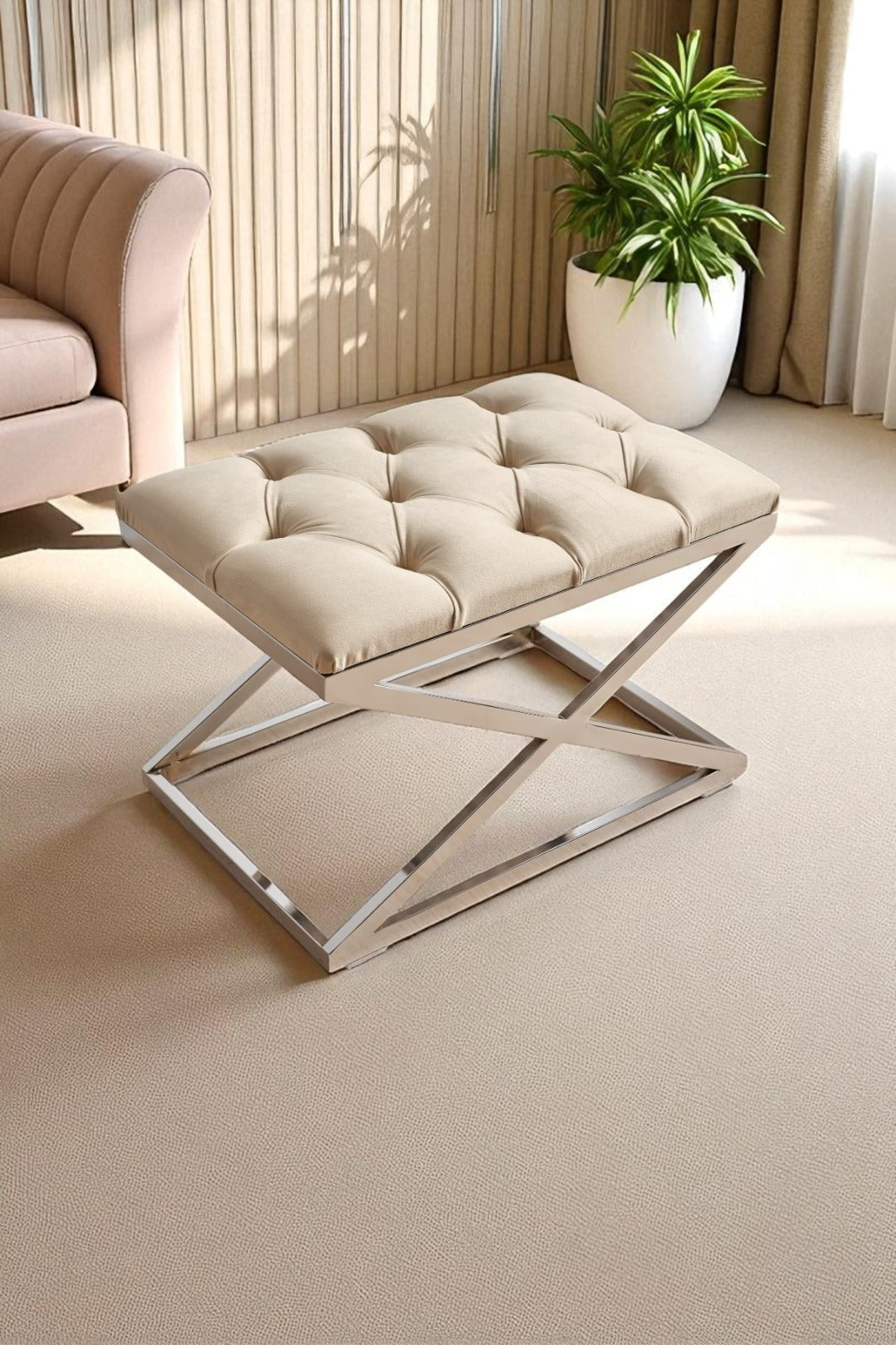 Delano X Bench Puf KREM