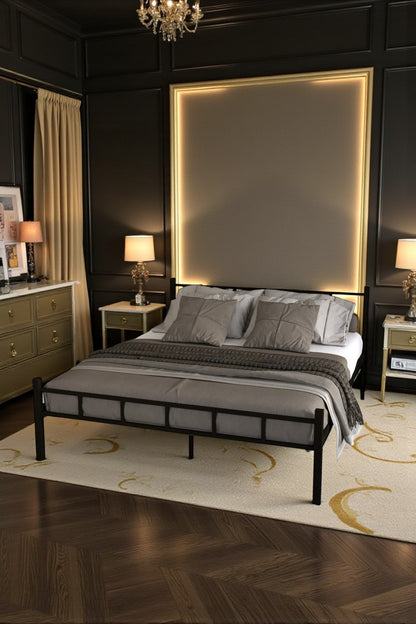 SERENİTA SERİSİ TEK KİŞİLİK METAL SİYAH KARYOLA,FERFORJE SİYAH KARYOLA 120X200