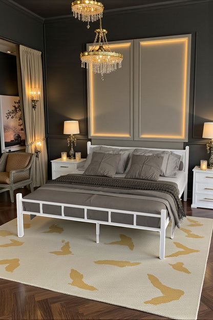 SERENİTA SERİSİ TEK KİŞİLİK METAL BEYAZ KARYOLA,FERFORJE SİYAH KARYOLA 160X200