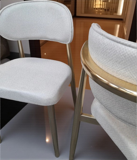 Venüs Serisi Beyaz Mermer Desenli Lak Panel Masa ve 6 Sandalyeli Yemek Masası Takımı