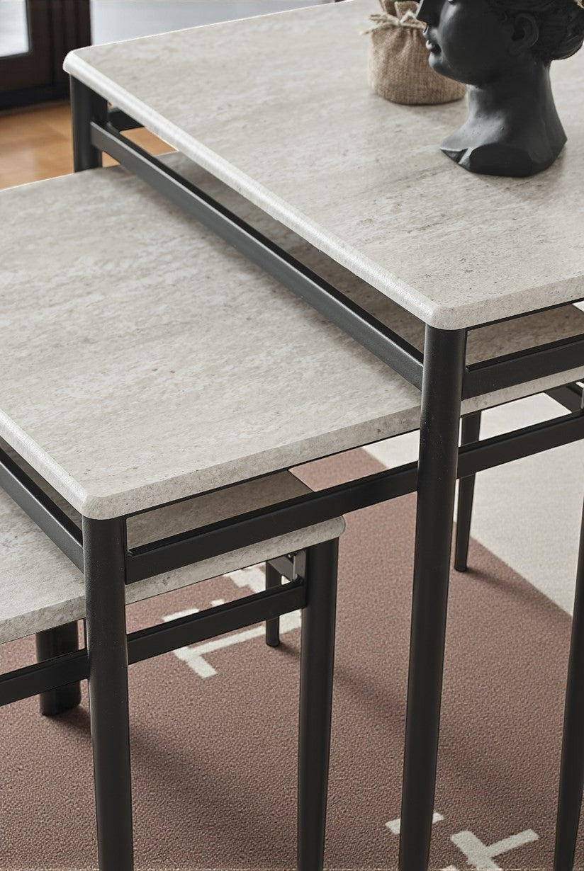 Diva Serisi 1. Sınıf Mebran MDF 3’lü Zigon Sehpa Takımı