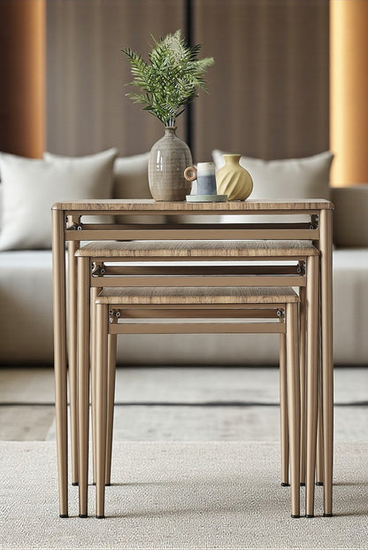 Diva Serisi 1. Sınıf Mebran MDF 3’lü Zigon Sehpa Takımı