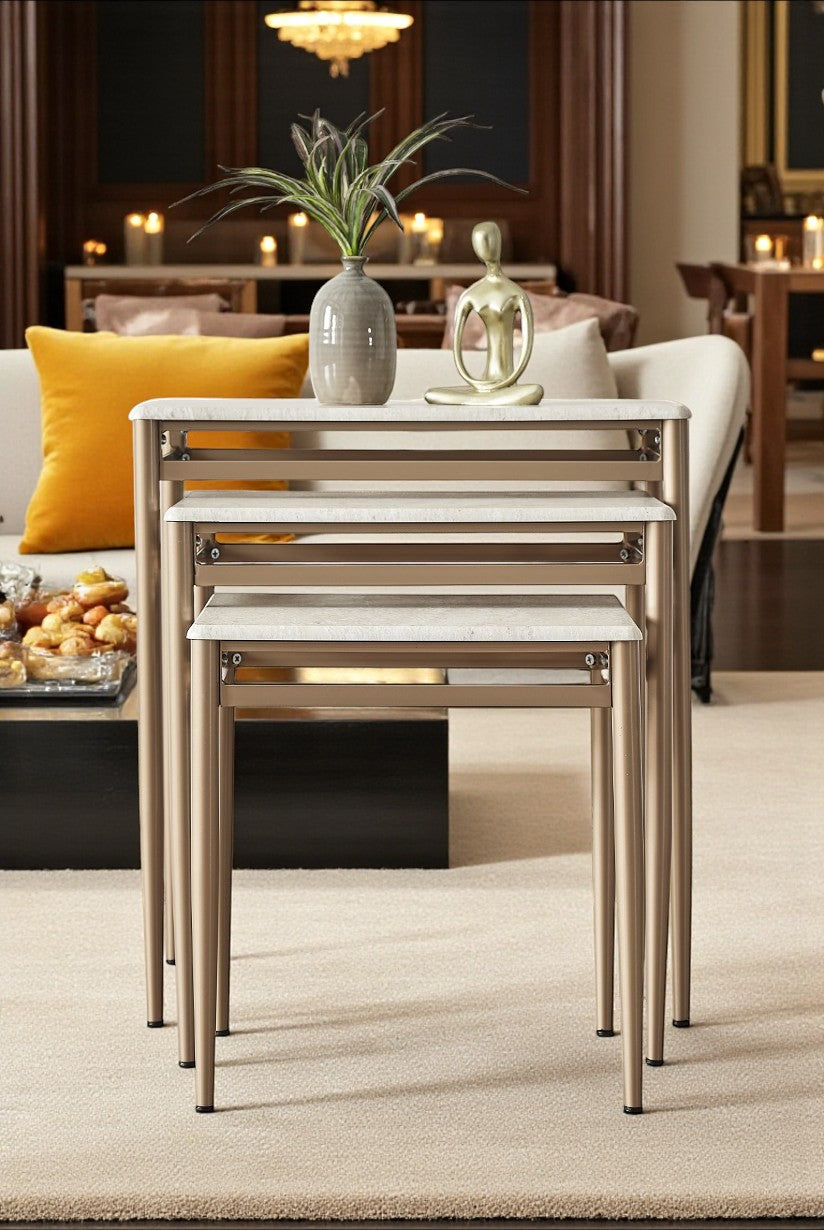 Diva Serisi 1. Sınıf Mebran MDF 3’lü Zigon Sehpa Takımı