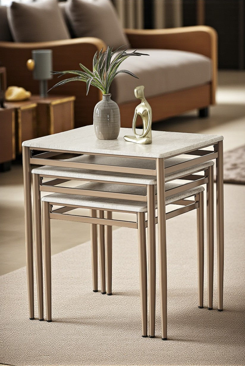 Diva Serisi 1. Sınıf Mebran MDF 3’lü Zigon Sehpa Takımı